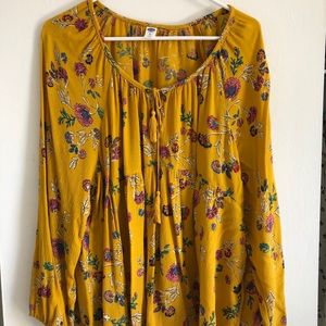 OLD NAVY sz XL mustard peasant top